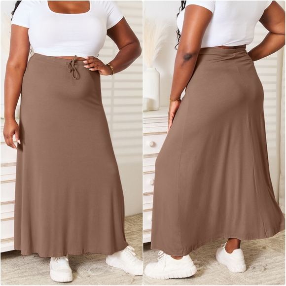 Soft Drawstring Waist Maxi Skirt - Picture 8 of 8